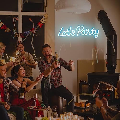 Miniatura 6 de Letrero de neón de Let's Party, luces LED de neón para decoración de pared de dormitorio, luces decorativas artísticas para despedida de soltera,
