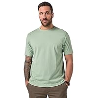JP 1880 T-Shirt Basic di Cotone Pettinato con Scollo a Girocollo Grigio