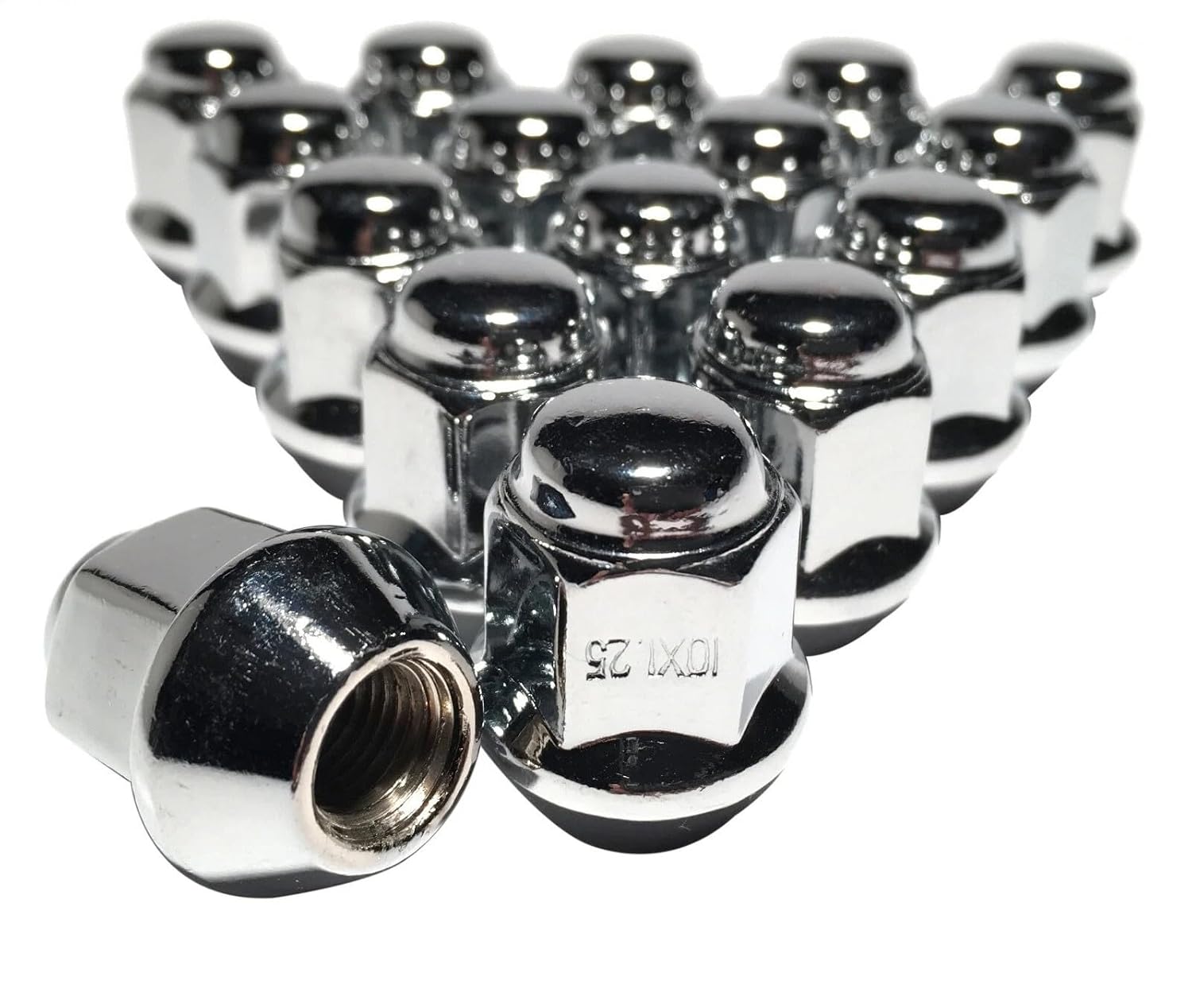 16pcs Chrome Acorn Wheel Lug Nuts M10*1.25, Hex 17mm Replacement for Can-Am ATV Outlander Renegade & Defender UTV, Yamaha Kodiak 700 Grizzly