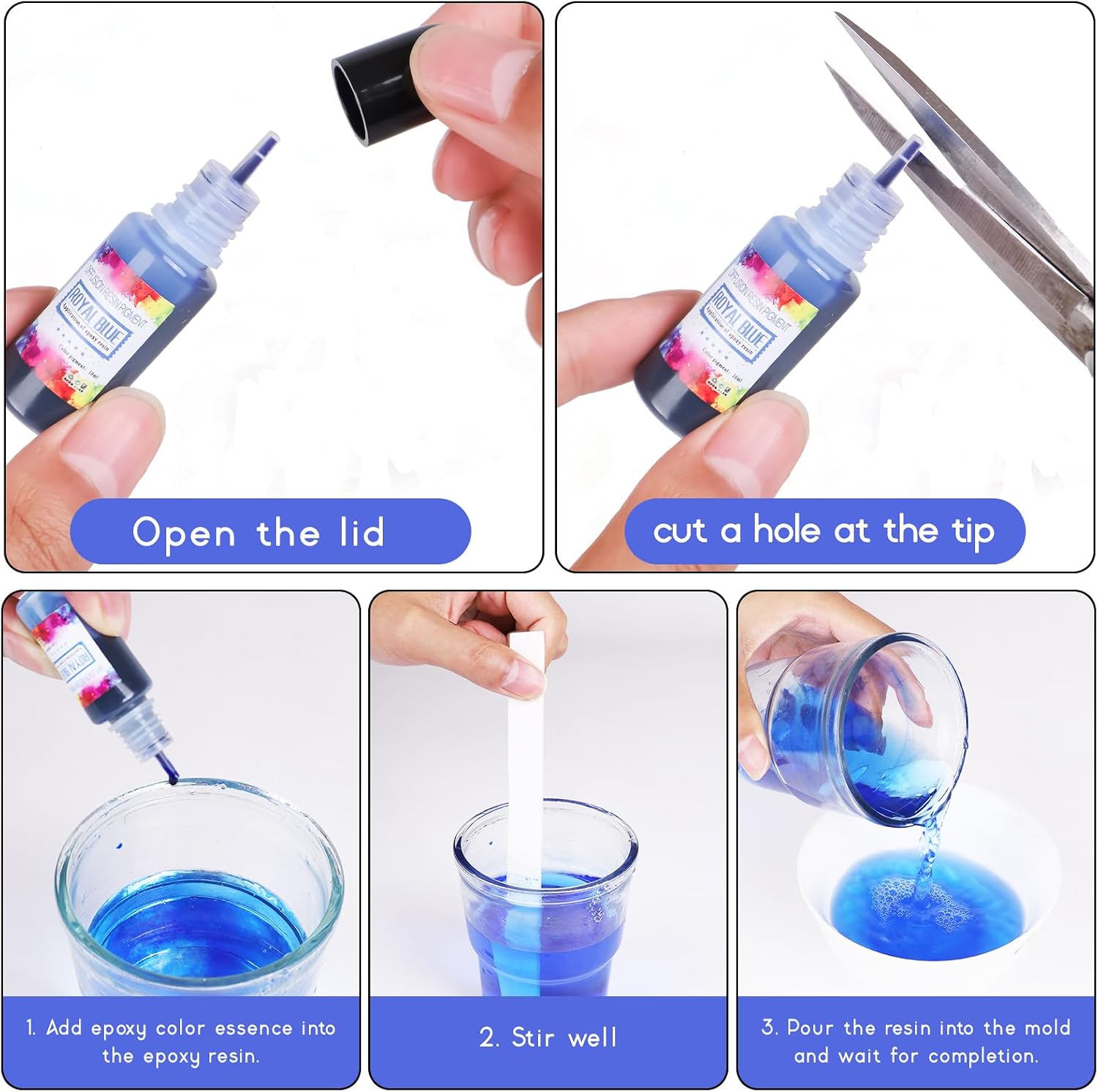 24 Vivid Colors, Alcohol Ink Set - Concentrated Alcohol-Based Ink, Epoxy Resin Paint Dye for Resin Coasters, Acrylic Painting, Tumbler Making,10 ml Each