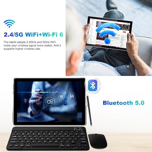 Miniatura 6 de COOPERS Tablet Android 15, 10 pulgadas Tablet 18GB RAM+128GB ROM 2TB Expandible, 2.0Ghz Quad-core Procesador, 5G WiFi6 BT 5.0, Cámaras duales,
