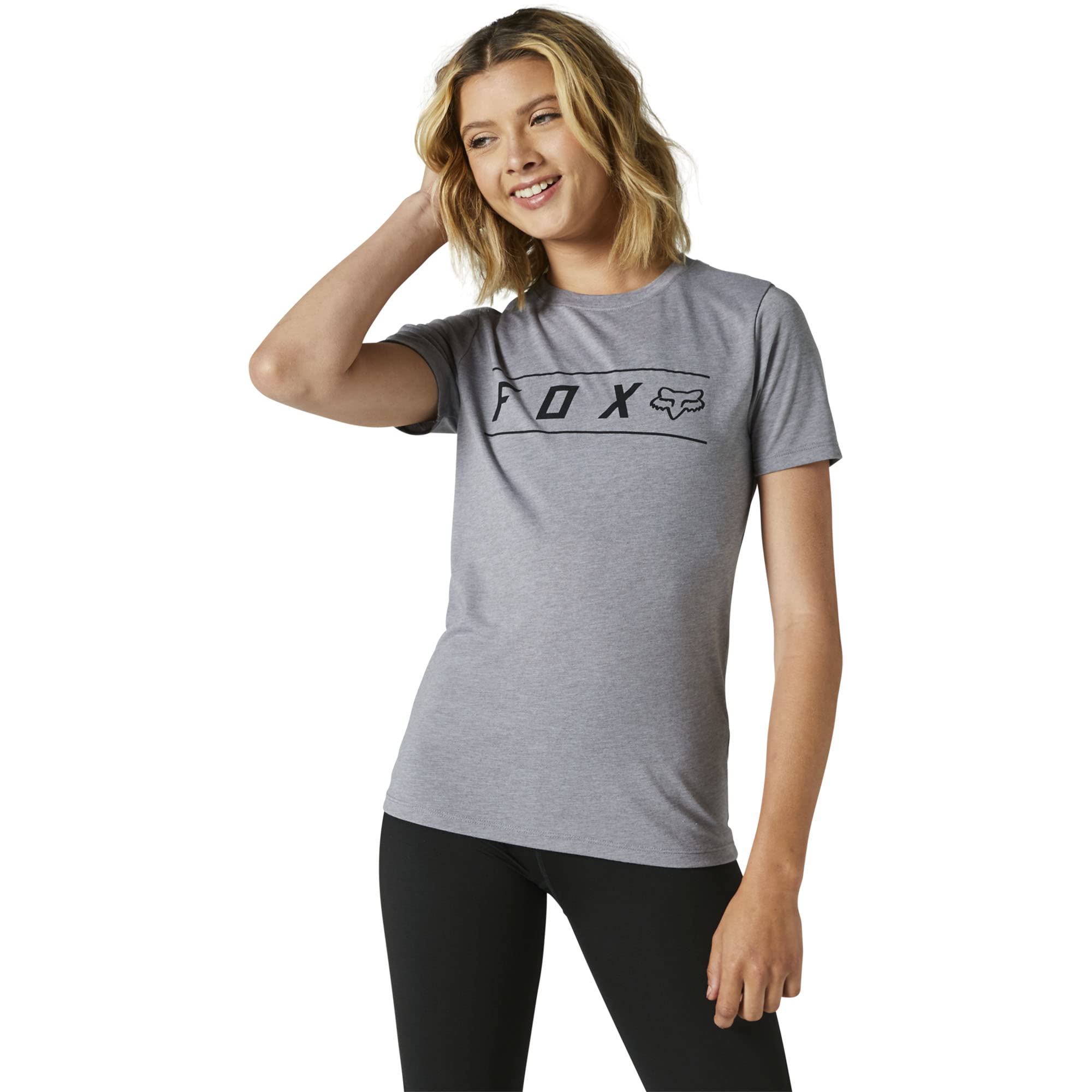 Fox Racing Women's Standard Pinnacle Short Sleeve TECH TEE, Graphite, Medium