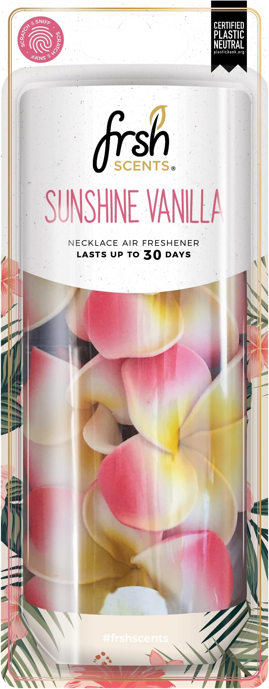 FR9774 Air Freshener Sunshine Vanilla Scented Flower Necklace