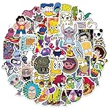 FRANKdesigns 50 Pcs Psychadelic Vibrant Cartoon Sticker Pack - Unleash Your Inner Psychedelic Adventure with