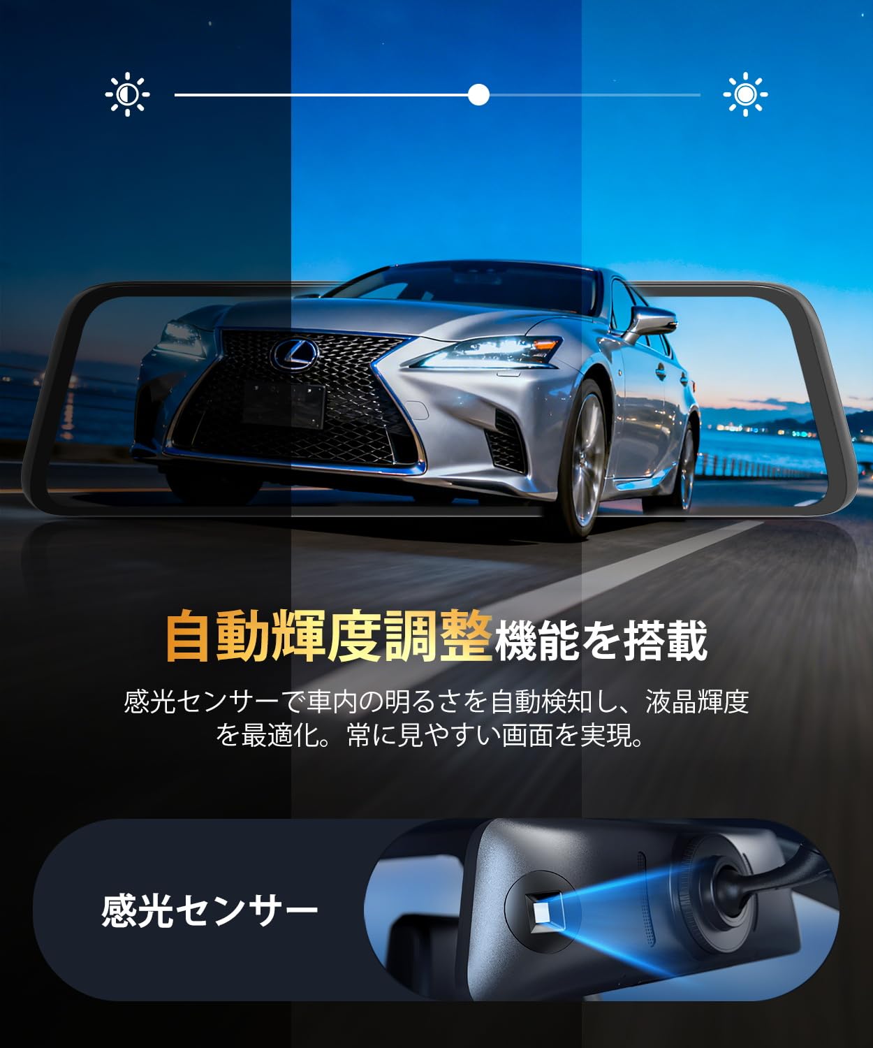 Amazon.co.jp: AUTO-VOX T11 純正交換 ドライブレコーダー ミラー型