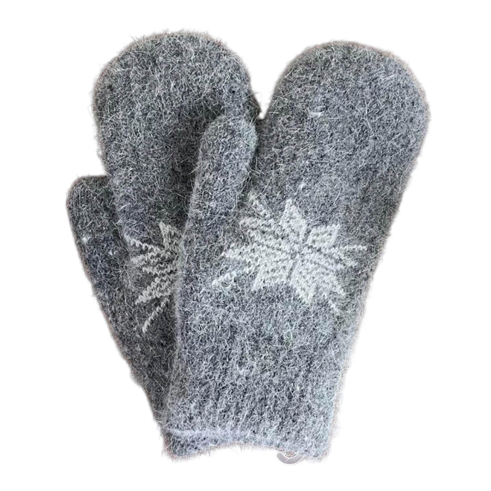 Mittens for Women Cold Weather Winter Warm Lining Mittens Knit Thick Wool Gloves for Winter Outdoor Christmas