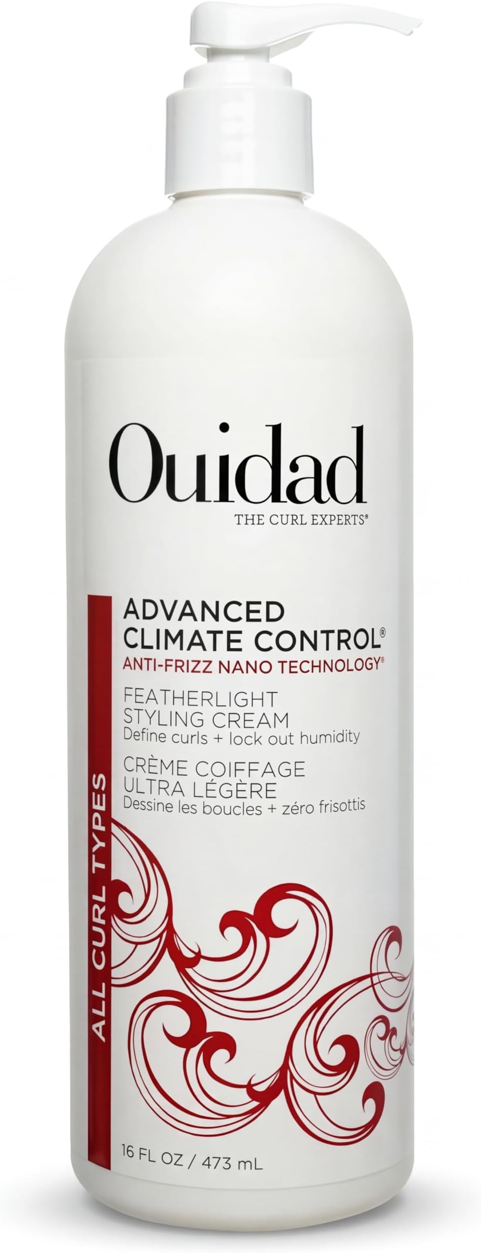 Advanced Climate Control Styling Cream, 16 fl oz, Featherlight Curl Cream for Curly Hair, Shiny, Hydrated & Frizz-Free Curls, Sulfates, Parabens & Cruelty-Free Curly Hair Products