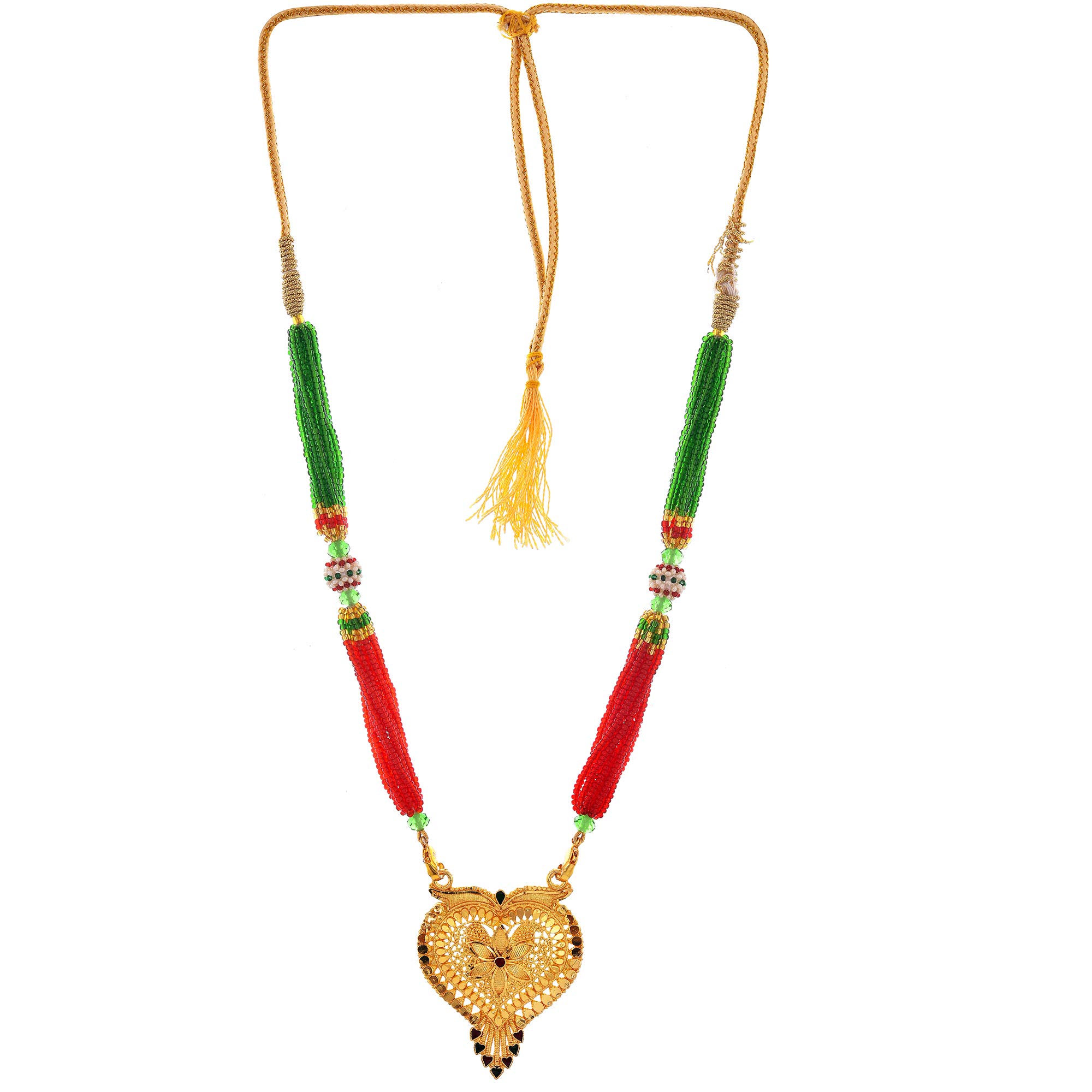 Handicraft Kottage® Traditional Red And Green Beads Mangalsutra Necklace Sets Jewellery for Women And Girls (Red/Green,HK-Mangalsutra-Red-077) (B082FB7MPH) Amazon Price History, Amazon Price Tracker