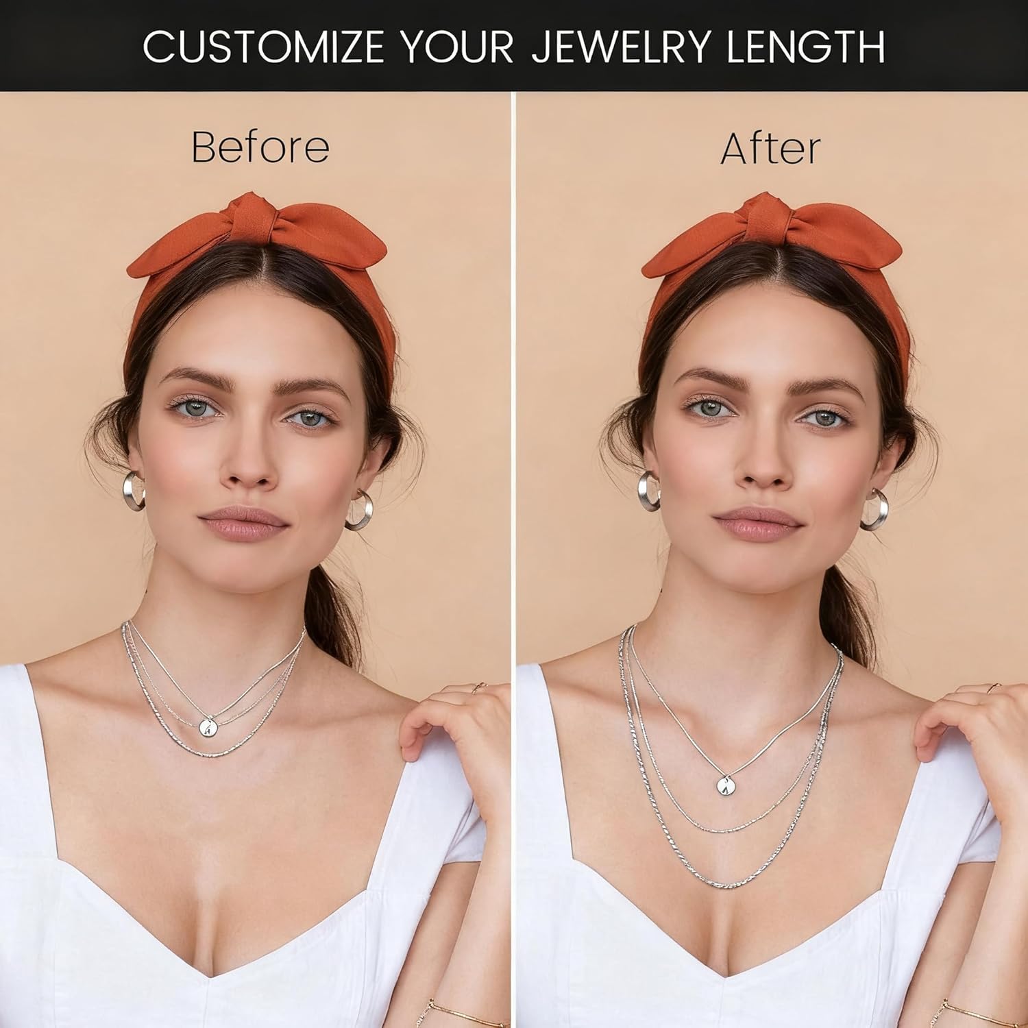 3 Pcs Necklace Extender Set, Stainless Steel Silver Chain Extenders 2 4 6 Inch, Adjustable Necklace Bracelet Anklet Extension for Women, Jewelry Making Supplies - Image 6