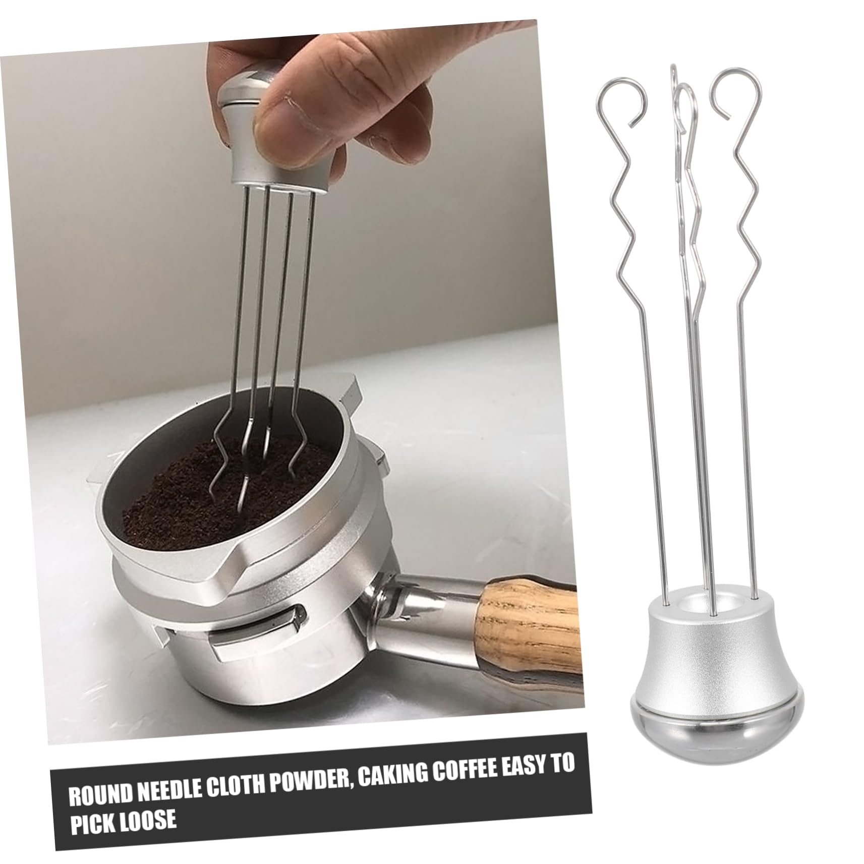 HOUDERCO Professional Coffee Stirrer Tool Stainless Steel Powder Dispenser Needle Type Stirrer Non-stick and Versatile