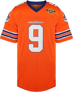 Phoneutrix Bobby Boucher #9 Waterboy Adam Sandler Mud Dogs Football Jersey - Breathable Mesh S-XXXL White/Orange