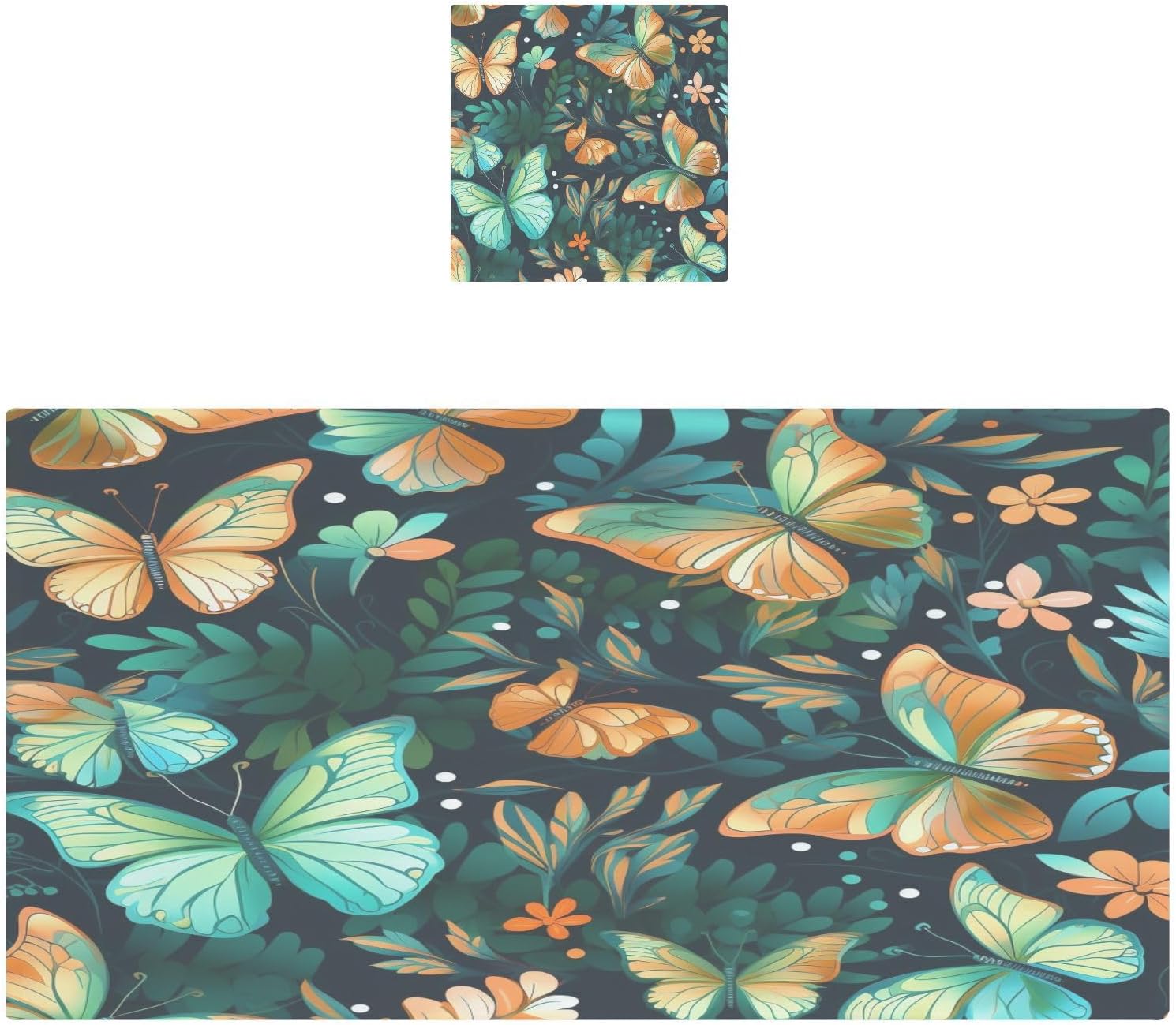 Hand Towels Premium Soft and Highly Absorbent Green Dreamy Butterfly 2 Pcs Towels for Bathroom Set 100% Cotton Decorative Face Towels