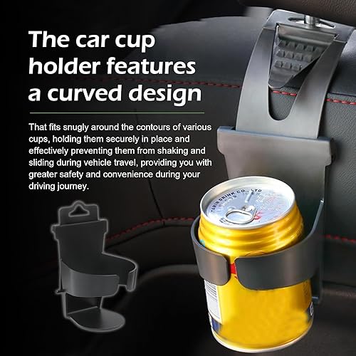 Miniatura 7 de Shakas 2 portavasos colgantes para automóvil, soporte plegable de plástico ABS para botellas de bebidas, accesorio de montaje en poste de