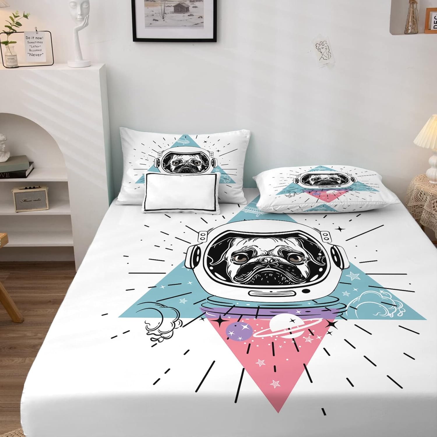 NIYAKA American Bully Dog Sheets Queen Size Bed Set Soft