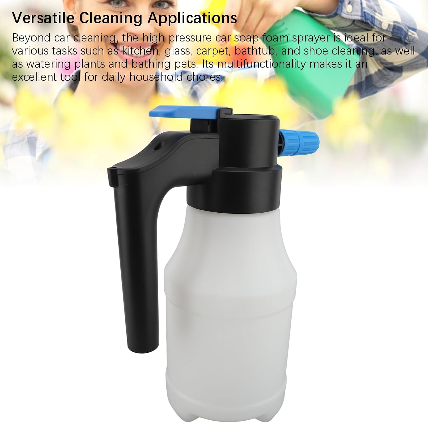 Electric Car Foam Sprayer, 1.5L High Pressure Electric Foamer Sprayer for Car Washing, USB Rechargeable Foaming Pump Sprayer for Car Home Garden