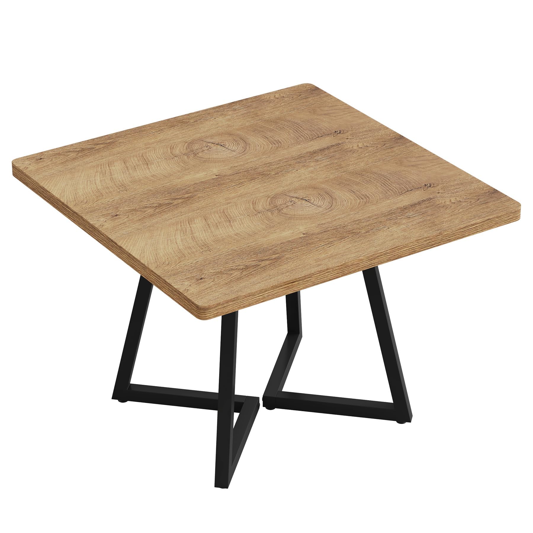 Tribesigns Esstisch, esstisch klein, Küchentisch esszimmertisch 80x80 cm, für 4 Personen, Metallfuß Industriestil, Natur & Schwarz