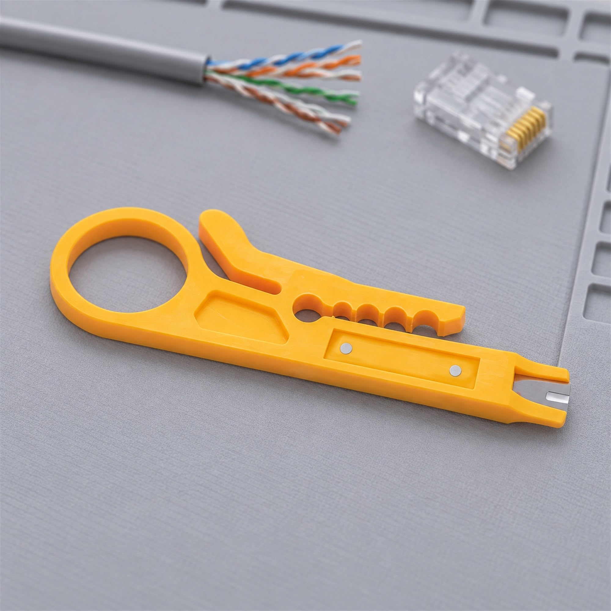 ABS Portable Cable Stripper, Wire Preparation Tool for Ethernet Installation, Electrical Repairs and Home Projects