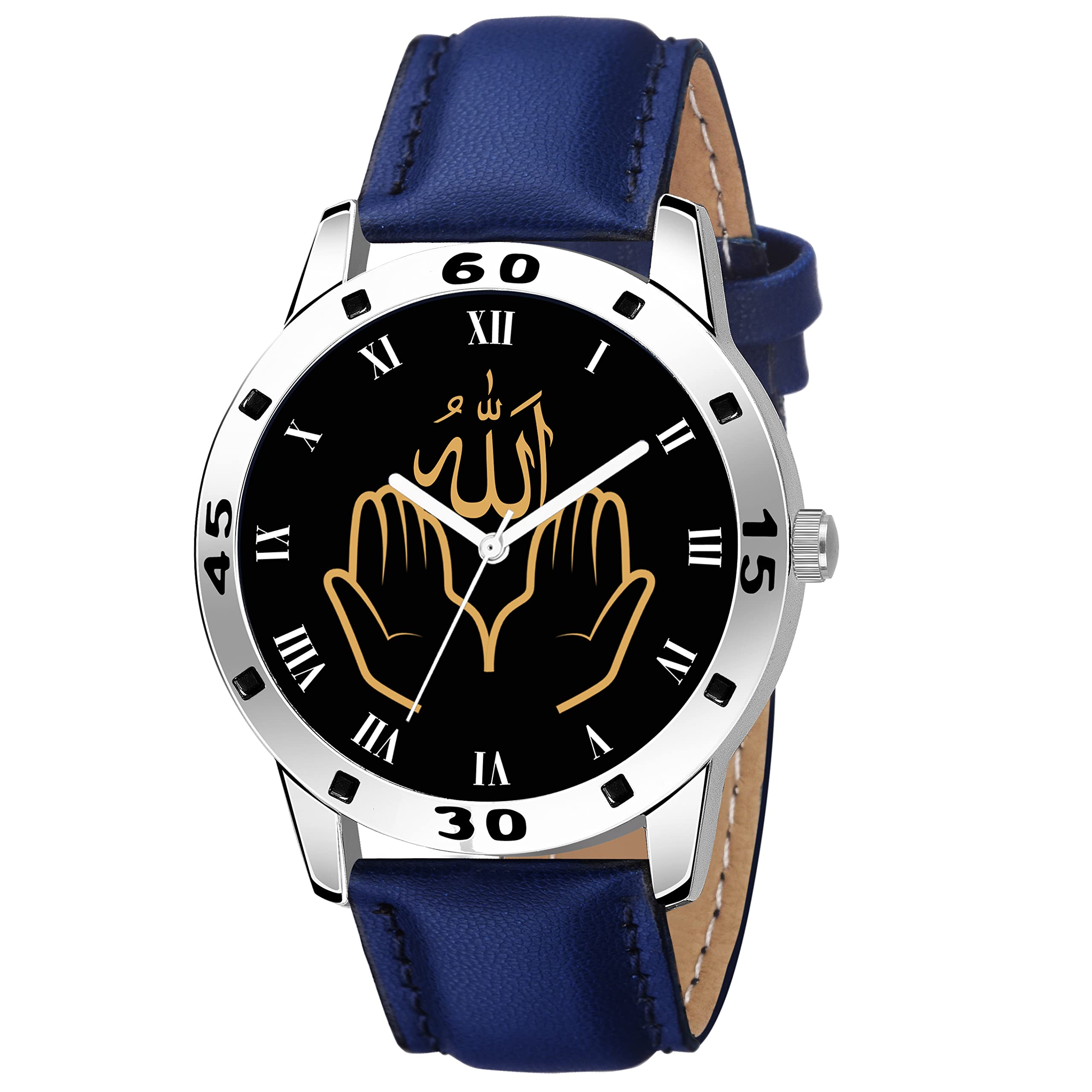 Red Robin Analogue Islamic Allah Ki Dua Design Round Roman Dial Latest Fashion Attractive Black Leather Strap Stylish Wrist Watch for Men and Boys, Pack of 1 - RMNAVOSLBUL (B0B5VNPLY8) Amazon Price History, Amazon Price Tracker