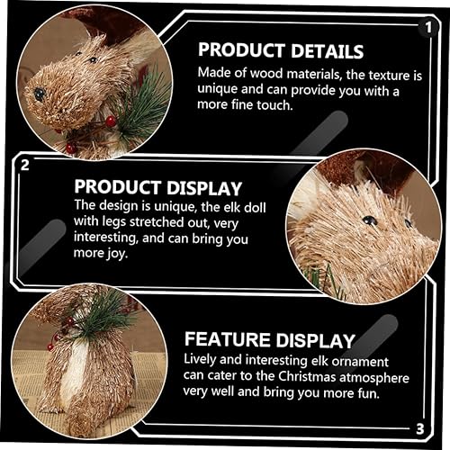 Miniatura 8 de Abaodam Adornos de alce de Navidad, figura de alce de Navidad, decoración de chimenea, decoración de reno, adorno de Navidad, decoración de mesa de