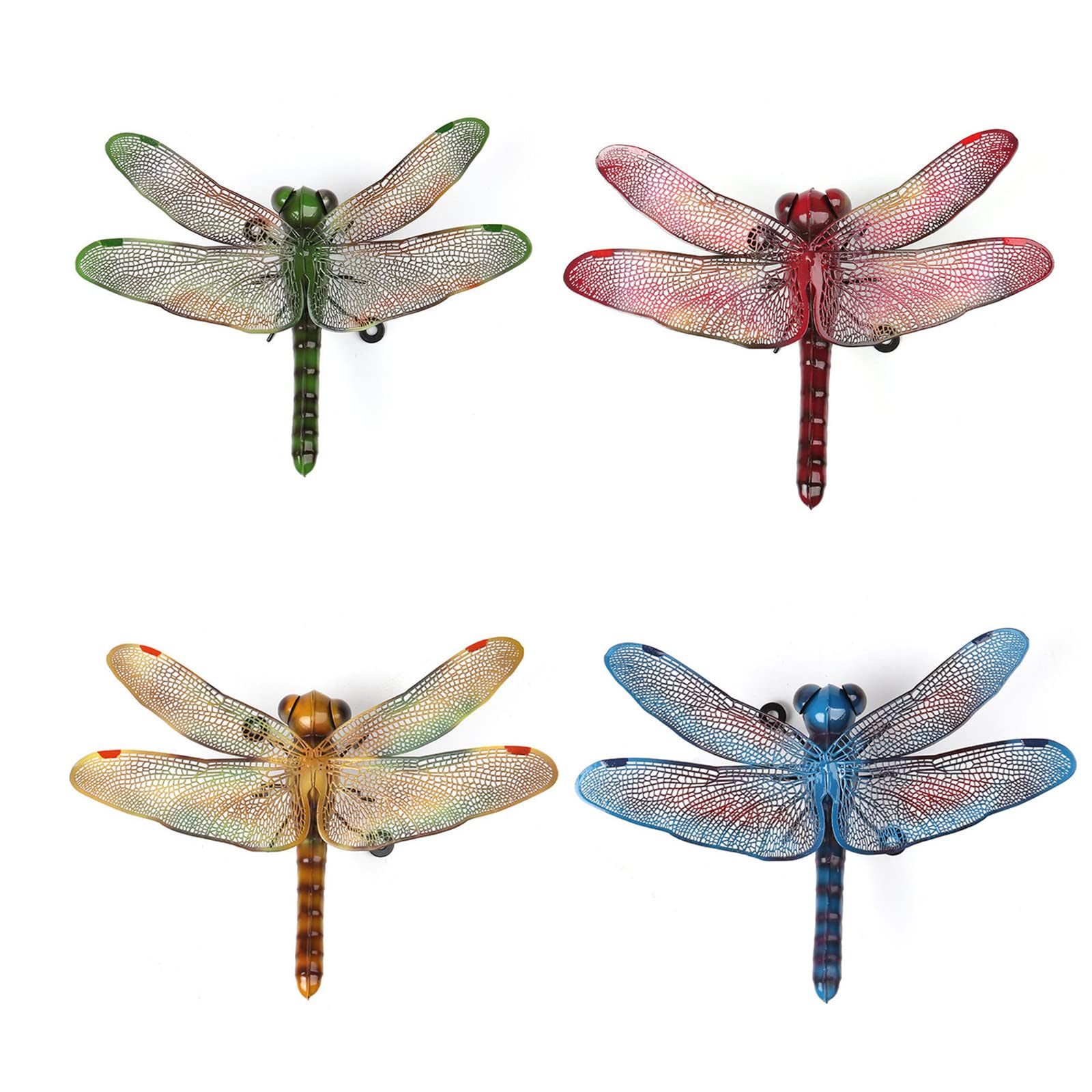 DEARBIRDER Metal Dragonfly Wall Hanging Combination Creative Iron Dragonfly Home Decorations - 4 Color, Metal Dragonfly Wall Decor Gift for Family Friends