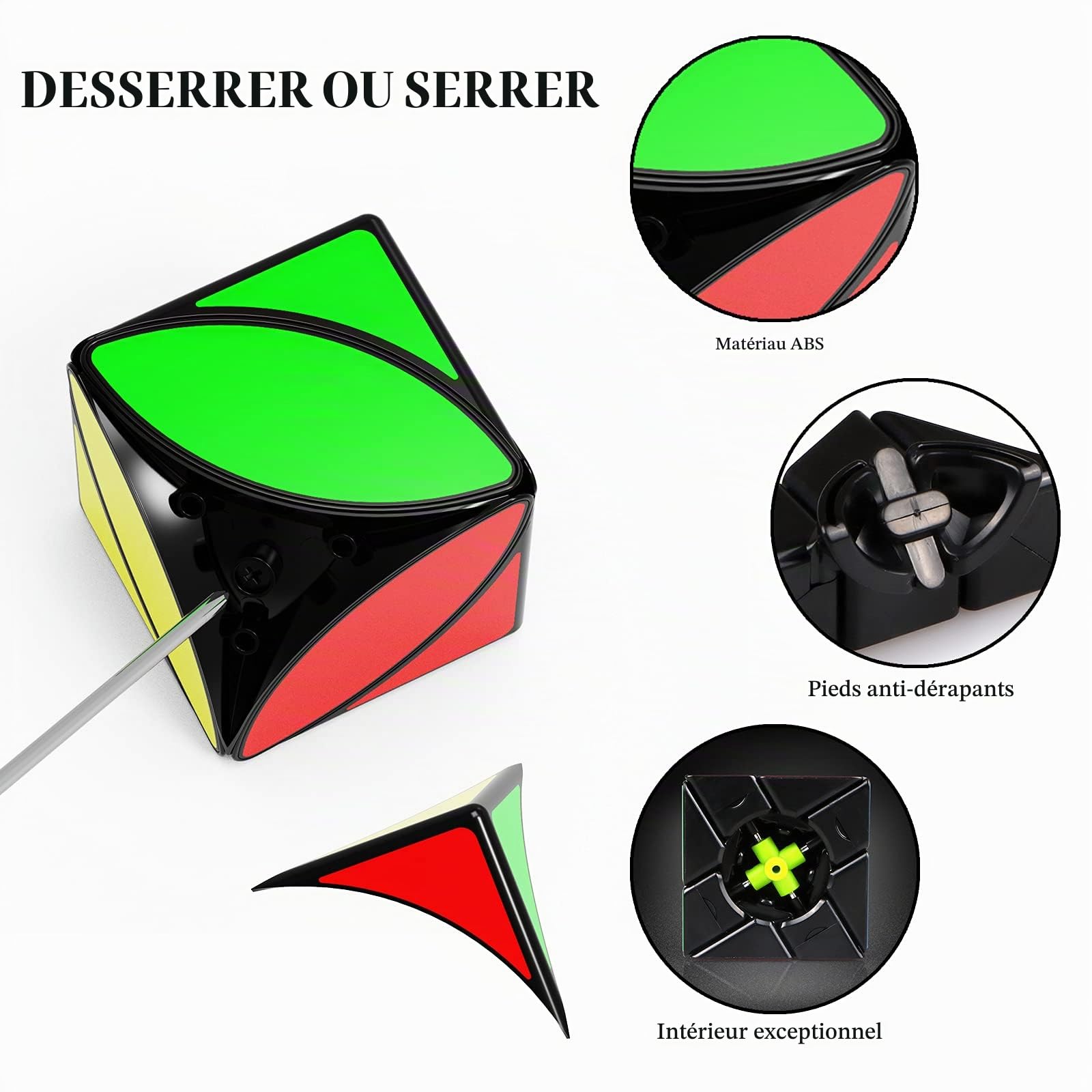 ROXENDA Speed Cube Set, Qihang W Cube de Vitesse 56 mm Ensemble de Cubes Magique Pleine Grandeur, Jeux IQ pour Tous Les âges Enfants et Adultes [Irregular]