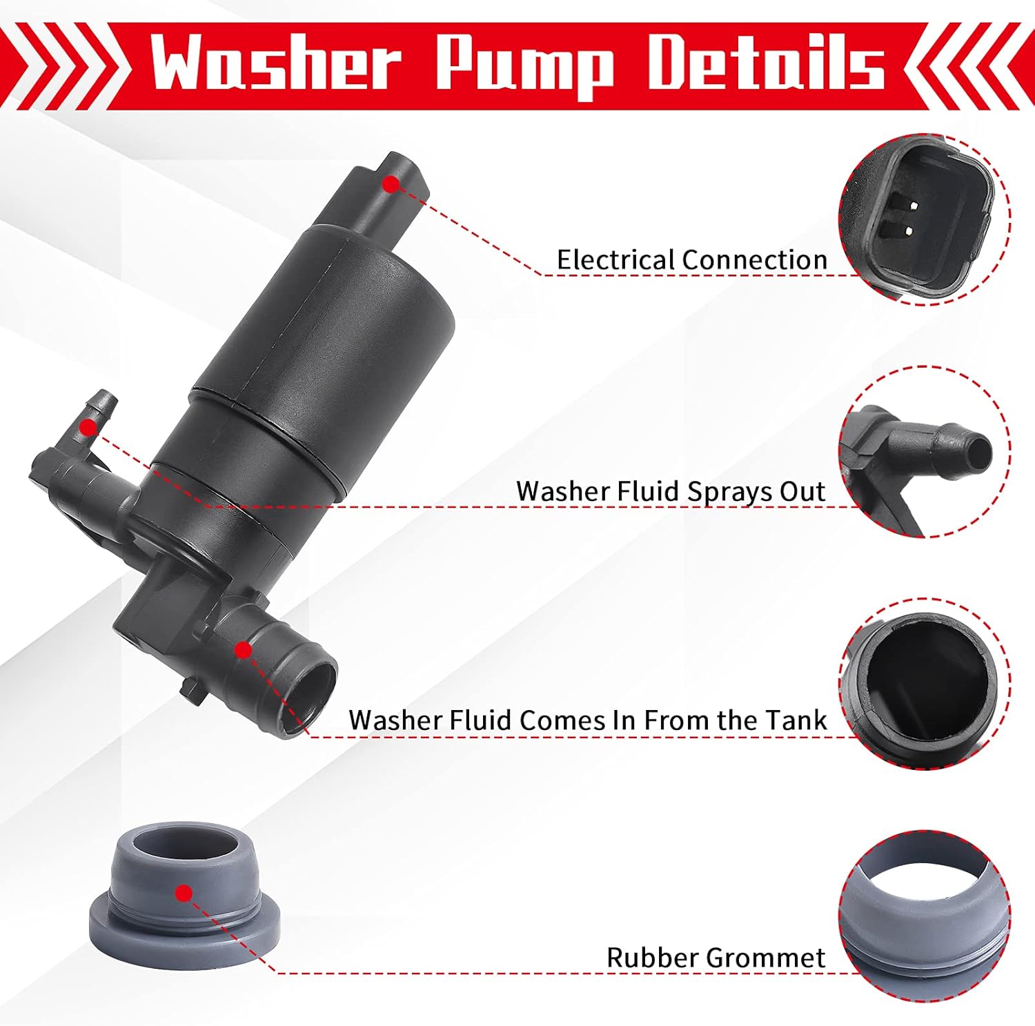 Exterior 20042015 Nissan Titan Windshield Washer Fluid Pump OEM NEW