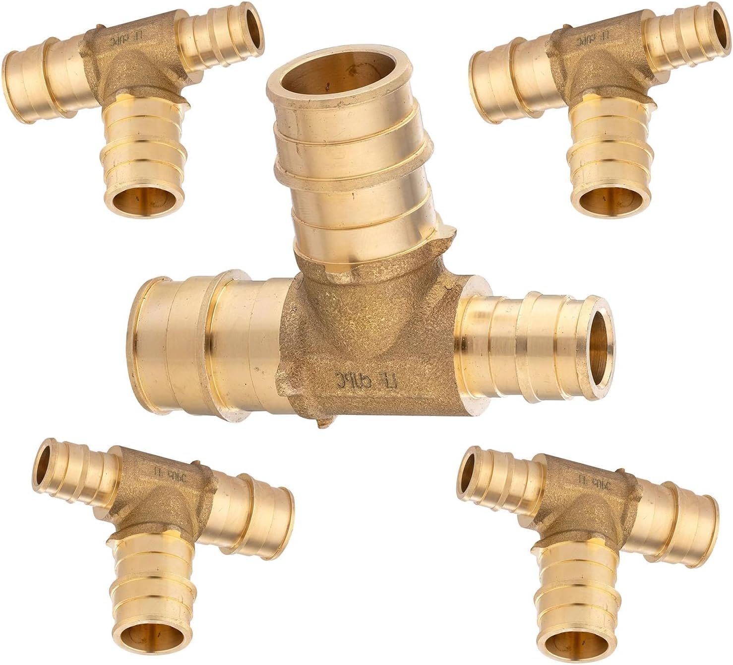 (5-Pack) Seelink 3/4" x 1/2" x 3/4" PEX-A Tee Expansion Fittings, for PEX Tubing Pipe Hose Fittings, ASTM F1960(PEX1960046)