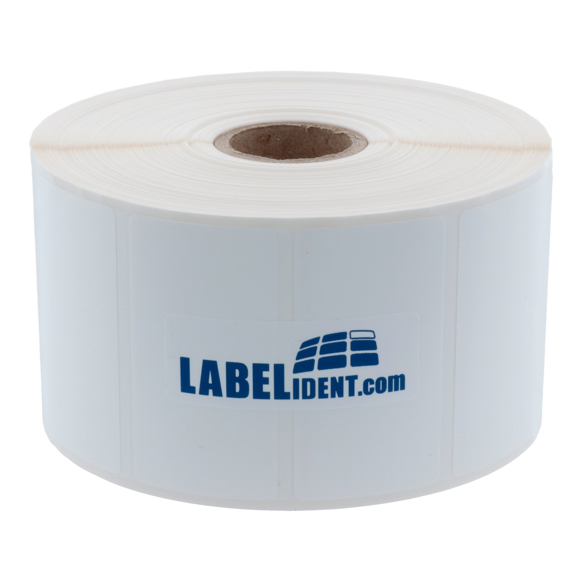 Labelident Polyester Thermotransfer Etiketten weiß 60 x 34 mm - 1.250 PET Etiketten aus wasserfester Polyesterfolie stark selbstklebend auf Rolle