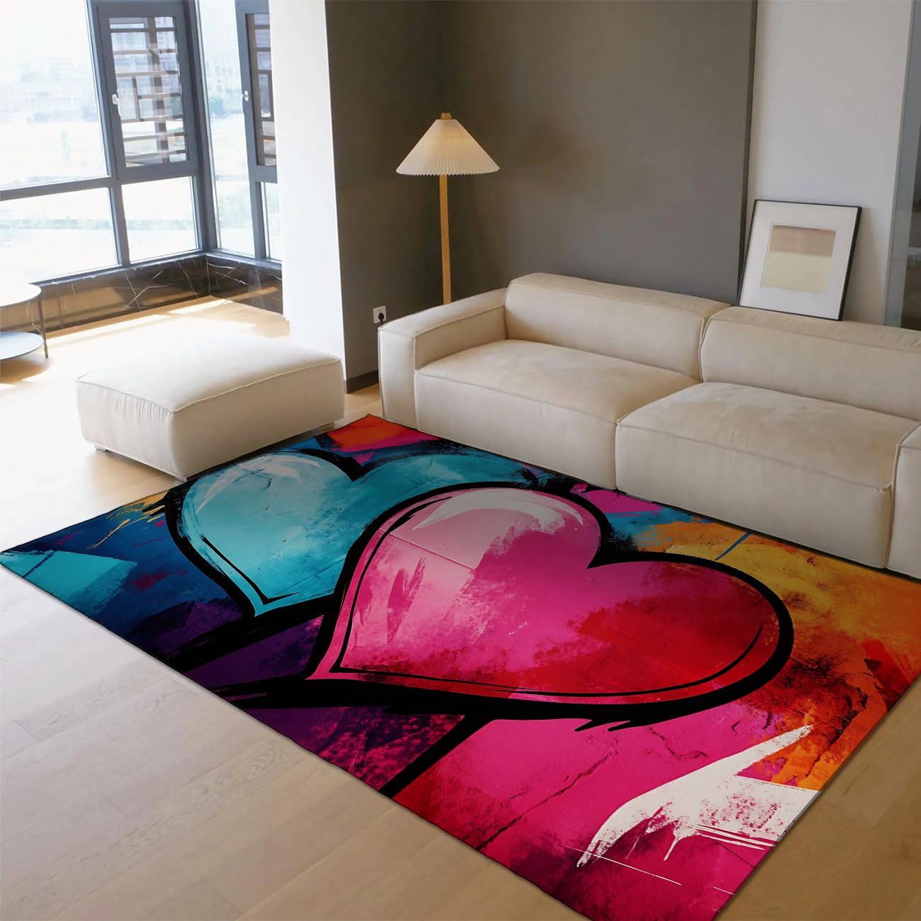 Tapis de chambre de ferme lavable 180x270 cm grand tapis de salon