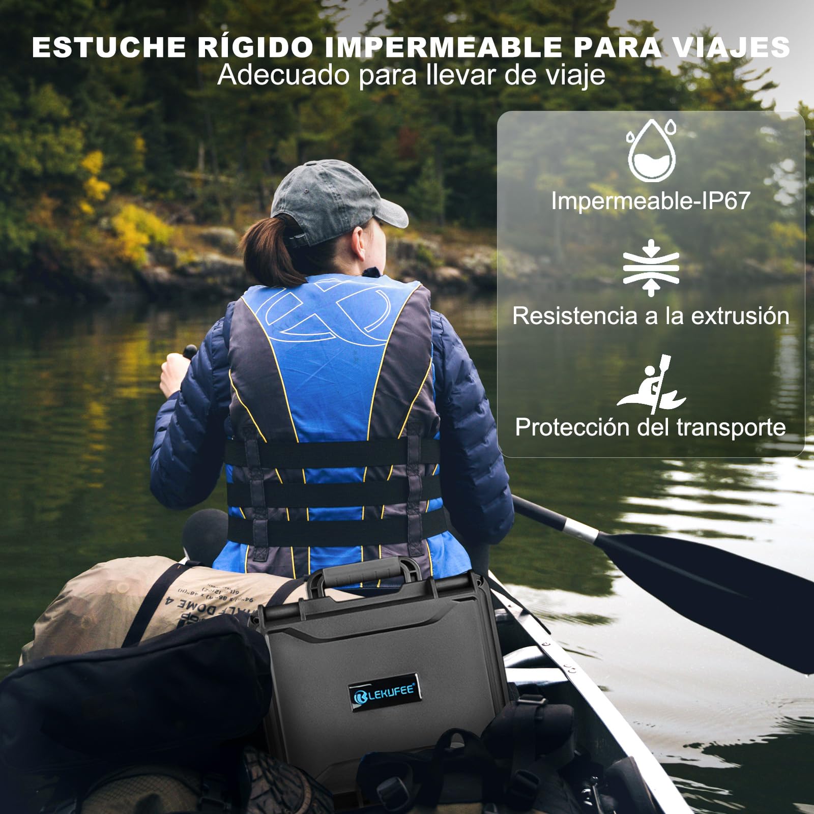 LEKUFEE Maletín Rígido Impermeable para dji Pack Neo 1 Motion Vuela Más,dji Goggles N3/3/2/Goggles Integra,RC N3/N2/2, RC Motion 3/2 y Accesorios (Solo Estuche)