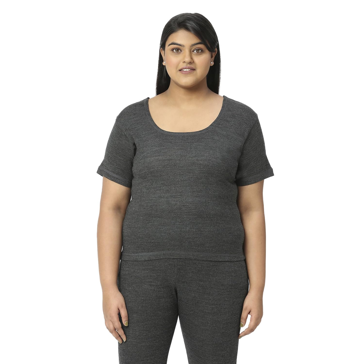 Women Wool Blend Half Sleeves Ribbed Vest-image-11
