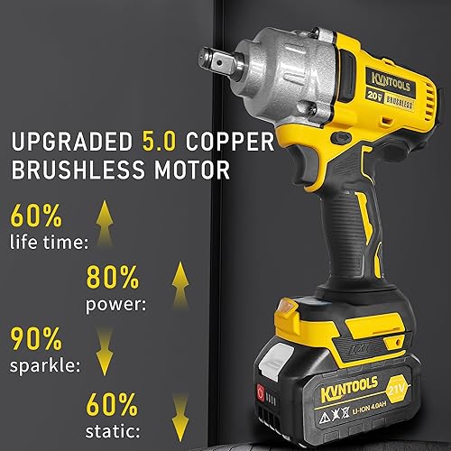 Miniatura 2 de Llaves de impacto eléctricas, llave de impacto inalámbrica de 12 pulgada, kit de pistola de impacto de potencia con 1000 N.m, destornillador de