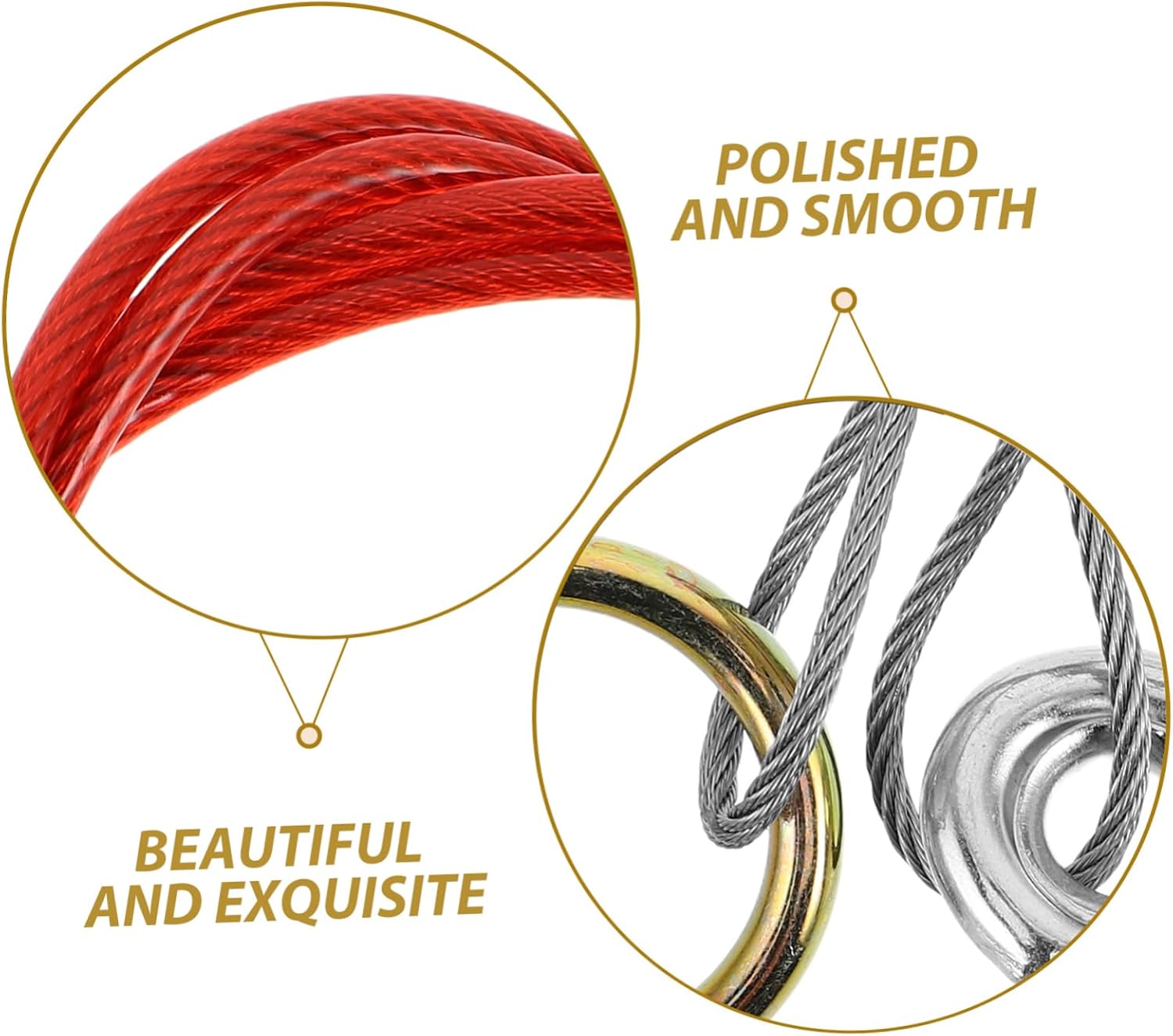Red Trailer Breakaway Switch Cable 1m 3mm, 2pcs Hook Set