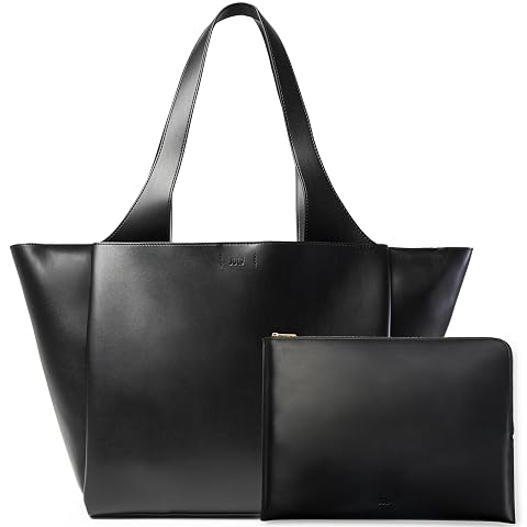 Juliette Soft Large Tote - Tote Bag for Women with Laptop Sleeve Detachable Crossbody Strap Pass-Through Band Drink
