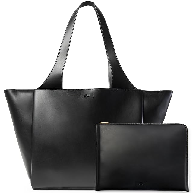 Juliette Soft Large Tote - Tote Bag for Women with Laptop Sleeve Detachable Crossbody Strap Pass-Through Band Drink