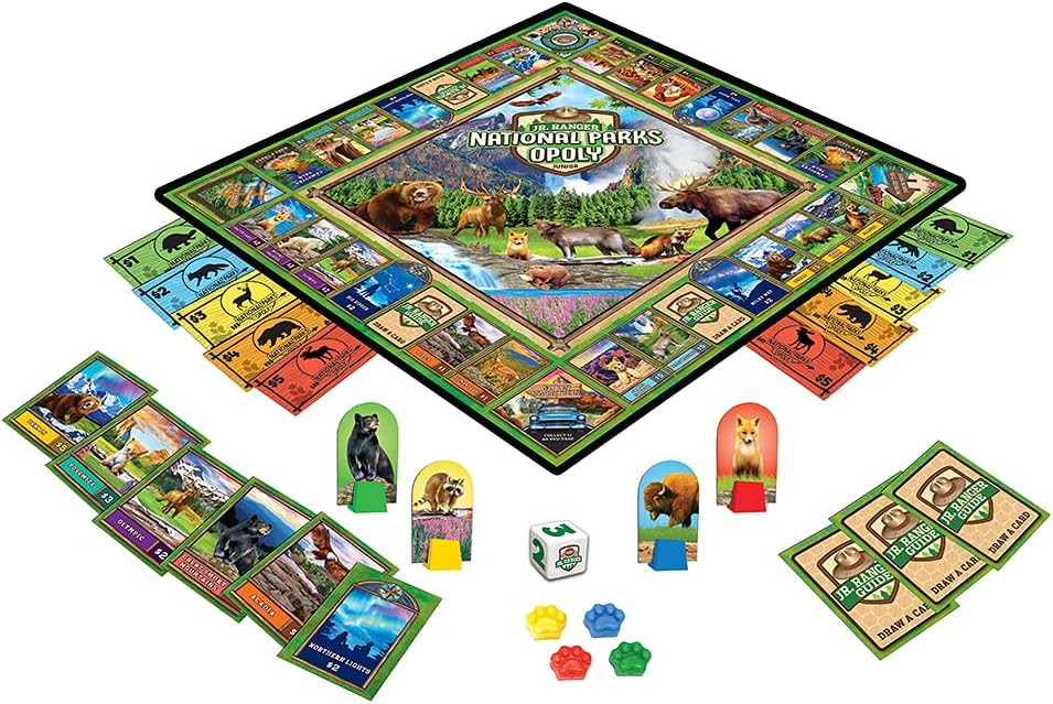 MasterPieces Kids & Family Board Games - Junior Ranger National Parks Opoly Jr. - Officially Licensed Board Games for Kids, & Family