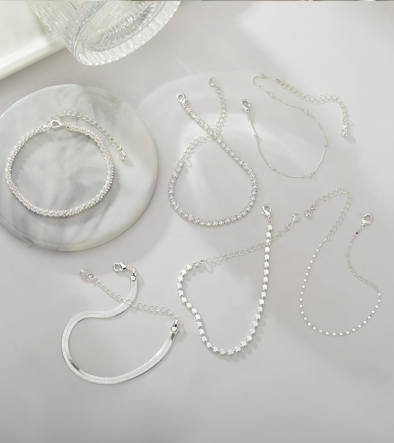 Gold Bracelets for Women 14K Gold Plated Stack Trend Bracelets Charm Paperclip Chain Cuban Link Layered Waterproof Bracelet Dainty Bracelet for Women Jewelry Gifts - Image 6