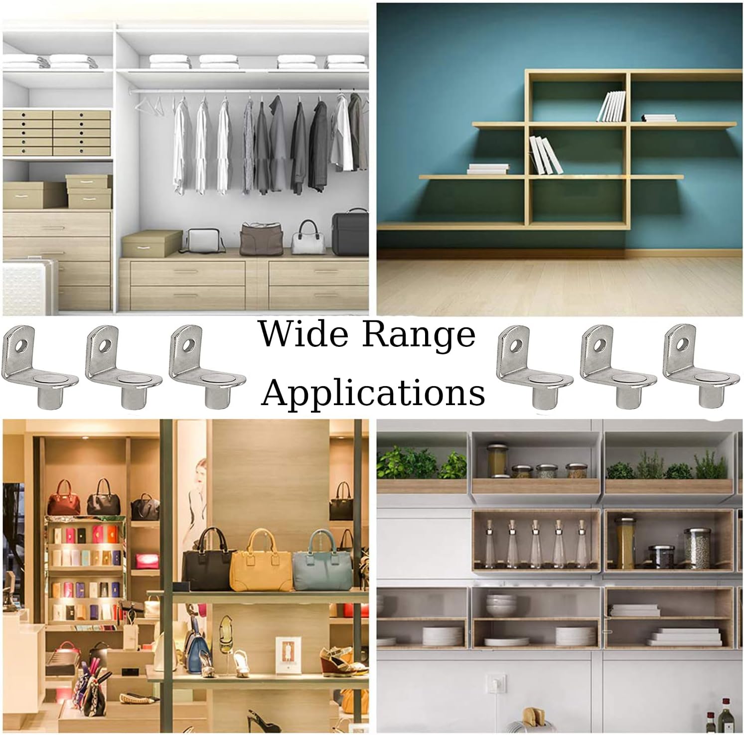 50 Pcs Shelf Support Pegs 6mm L-Shaped Shelf Support Nickel Plated Shelf Bracket Pegs for Furniture & Bookcase Shelf Cabinet Closet Shelf Support with Hole, Nickel : Tools & Home Improvement