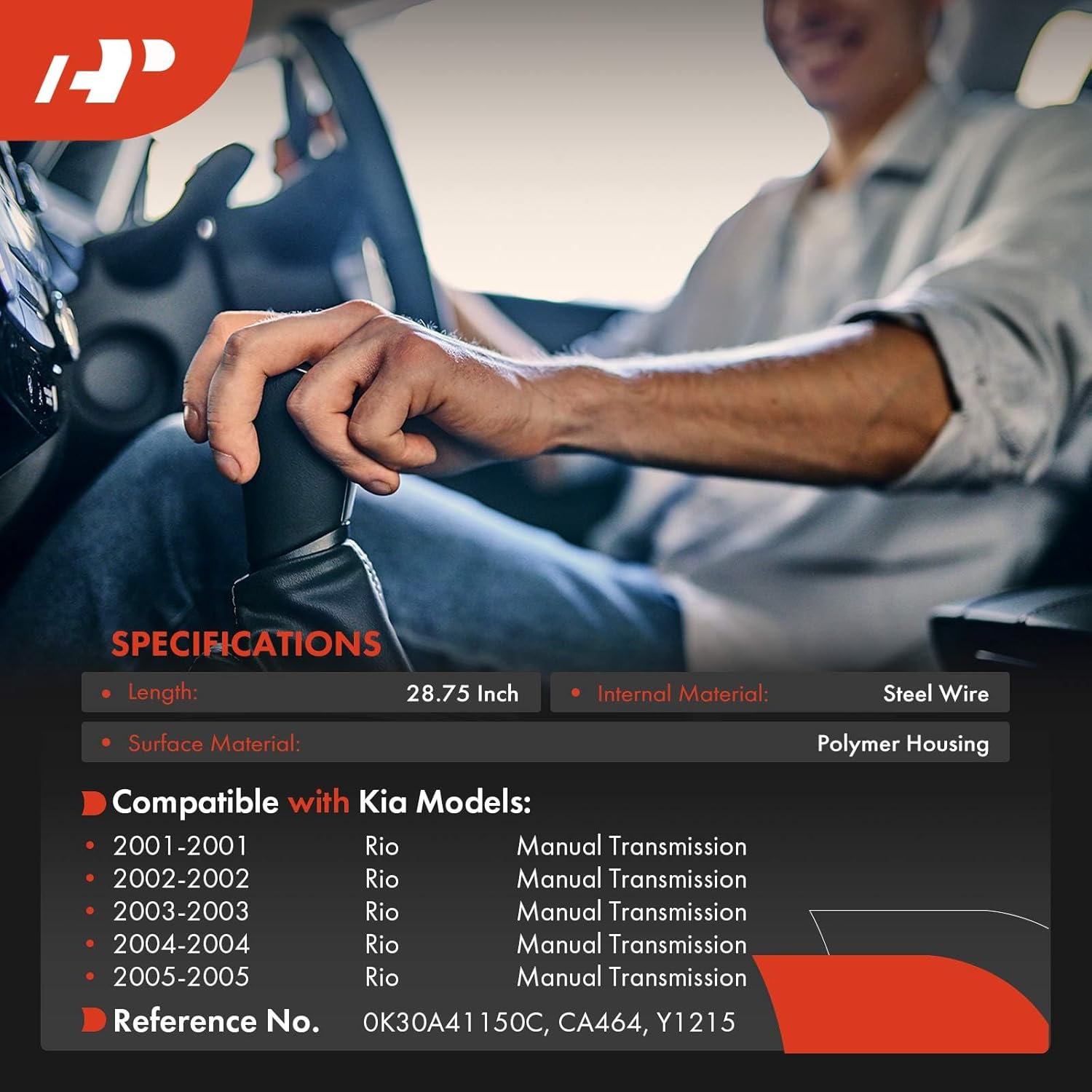 A-Premium 28.75 Inch Clutch Cable Compatible with Kia Rio 2001 2002 2003 2004 2005, Manual Transmission