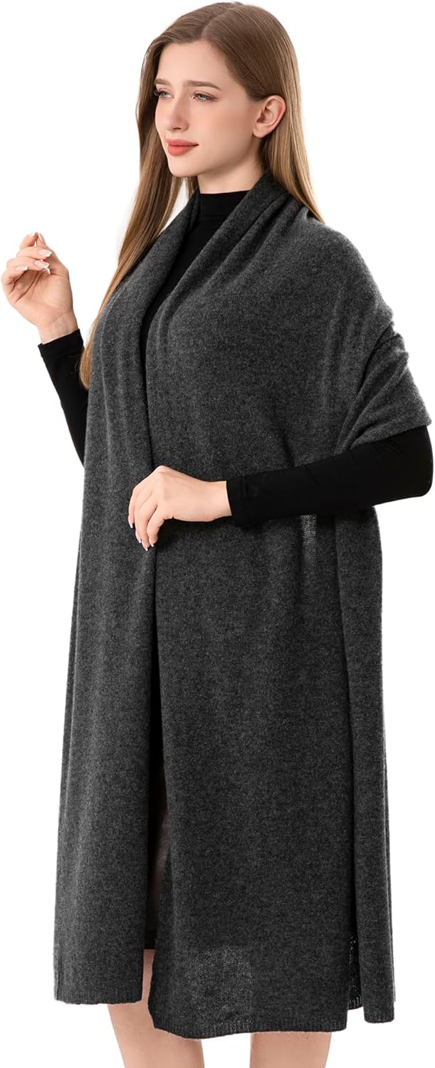 Cashmere Wrap Warm Soft Knitted Scarf Stole for Women Airplane Travel Blanket Shawl 87x28 in Extra Large Pashmina - Image 2