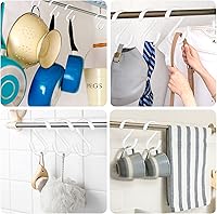 Vista 4 de Ganchos en S blancos, gancho en S recubierto de vinilo de 3 pulgadas para plantas colgantes, paquete de 10 ganchos antideslizantes y resistentes