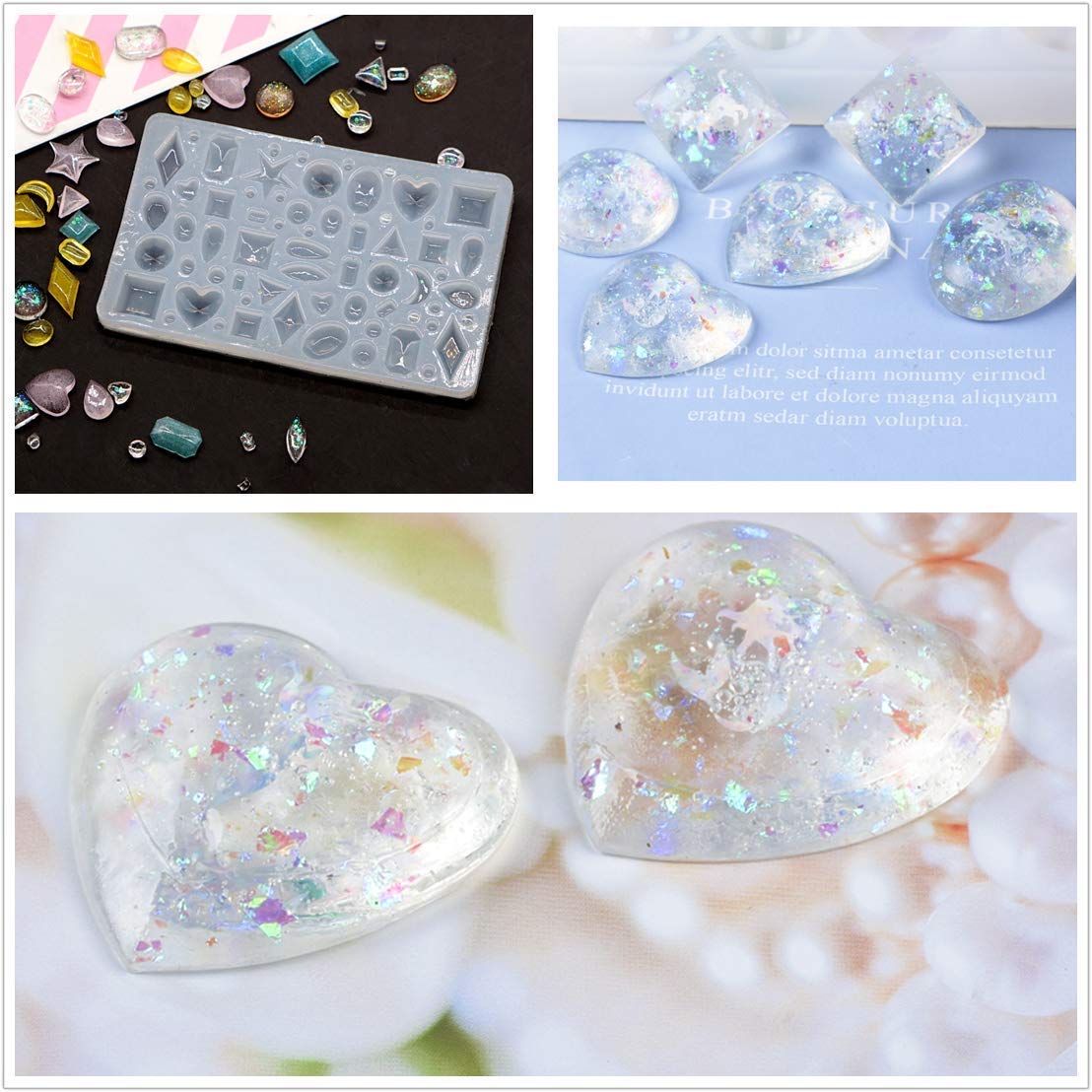 INNICON Set di Colla per Gel in Resina epossidica a Resina epossidica Multicolore per Pendenti di Design Fai-da-Te Collana con ciondoli, Senza Bisogno