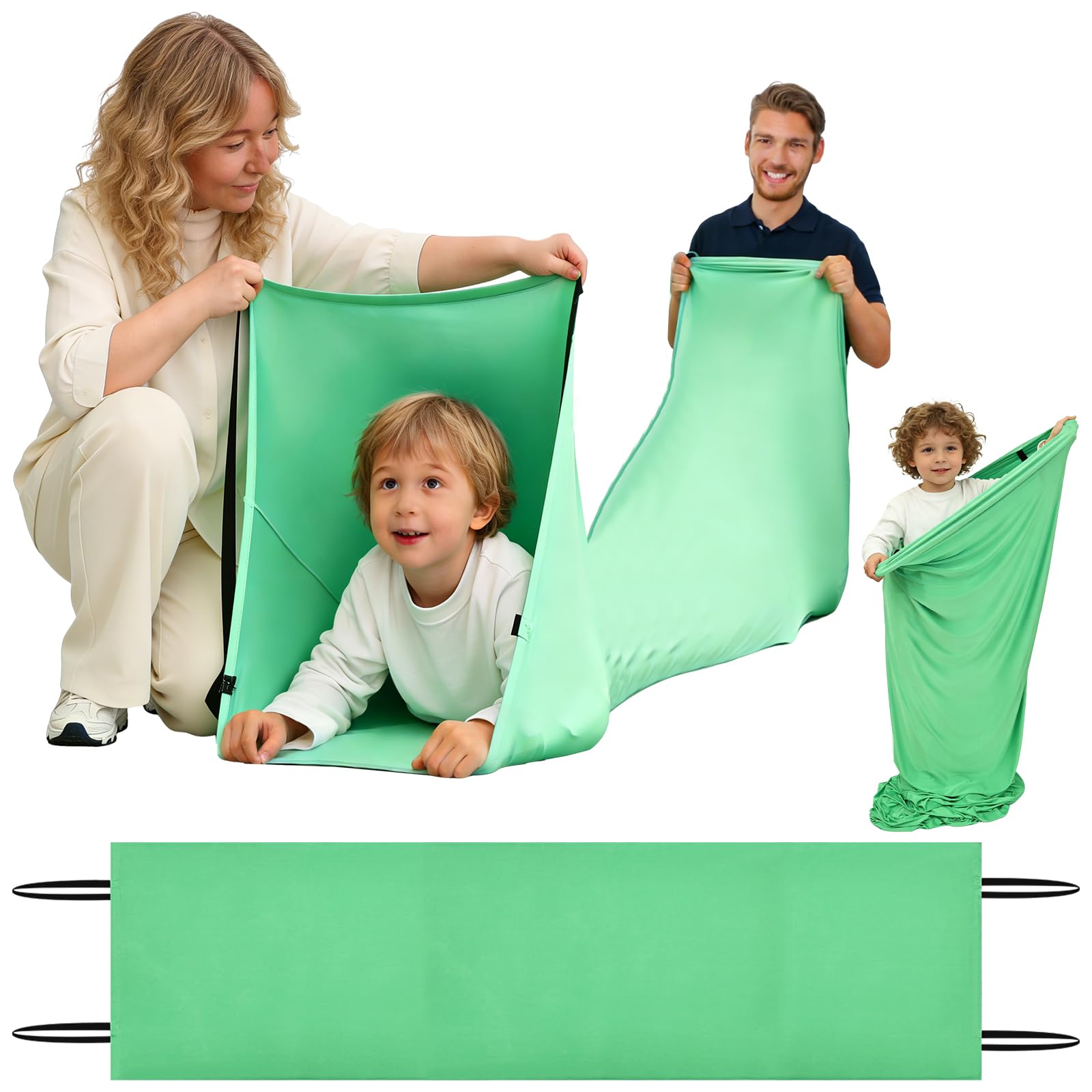 Sensory Tunnel for Children Compression Play for Your Child in Fabric Tunnel | Spandex Tube Sensory Roll for Autism as a Concept for Different Ages(Green 300 * 70CM)