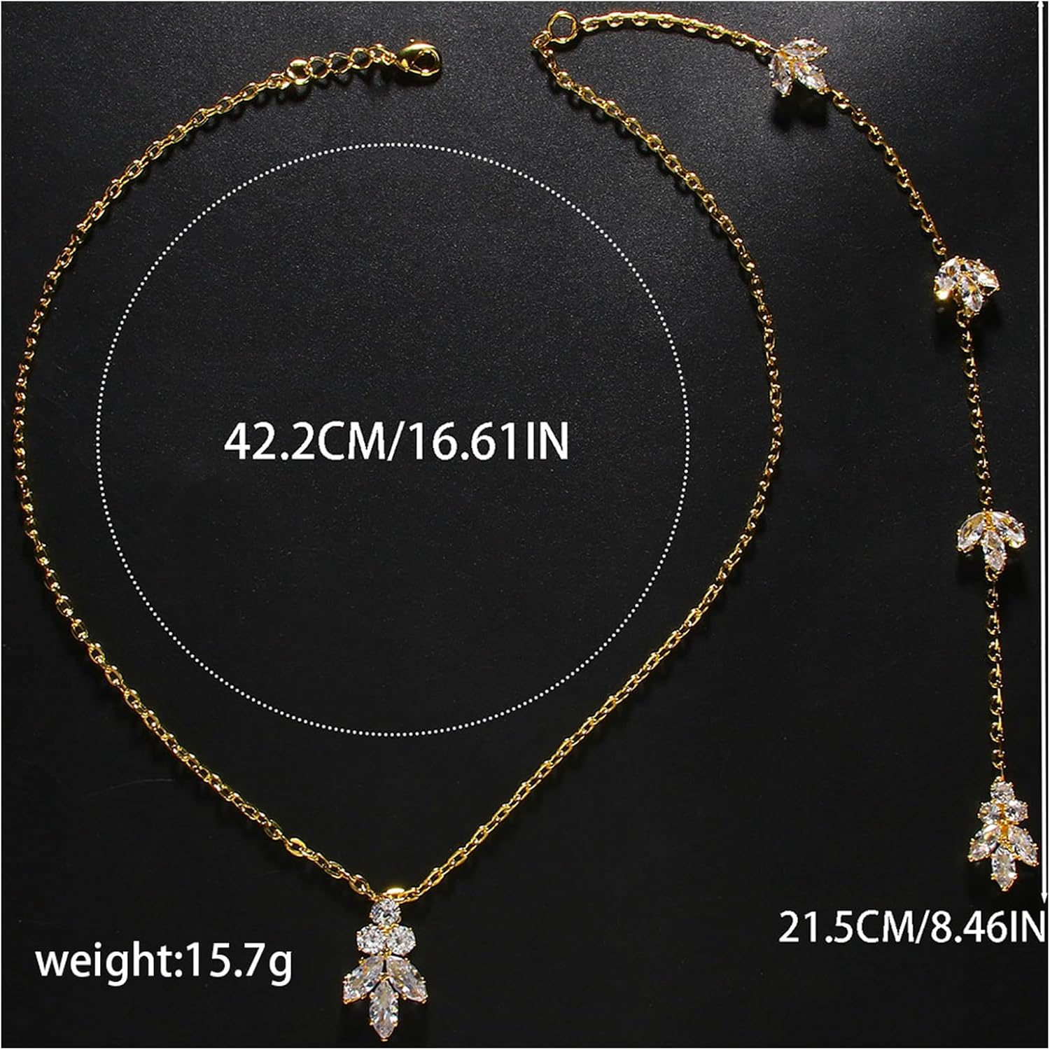 Simple Crystal Flower Back Chain Body Jewelry for Women Sexy Rhinestone Body Chain Necklace Bridal Wedding Backdrop Jewelry for Backless Dress - Image 3