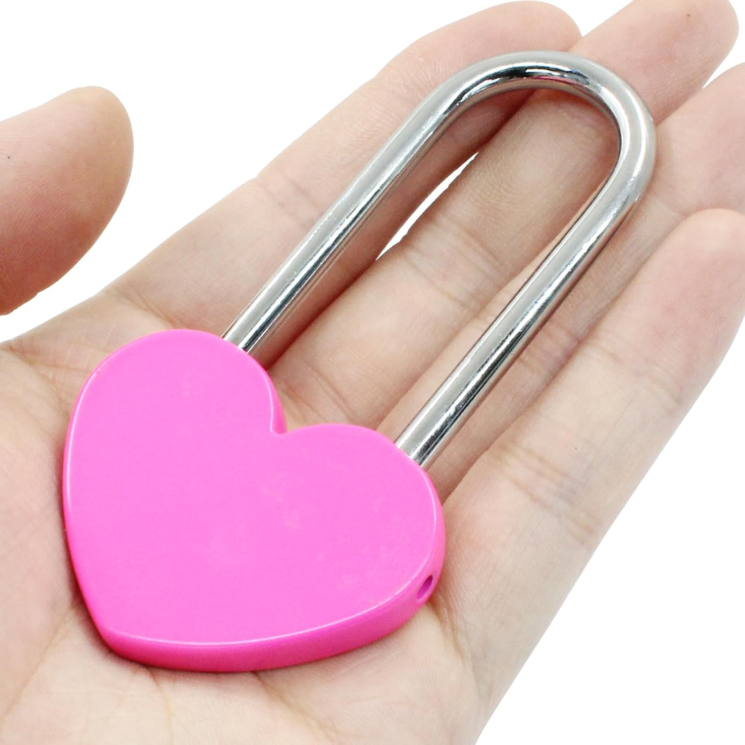Love Lock Heart Padlock, 2 Pcs Rose Red Heart Shaped Lock 3.5" 50mm for Lovers Wedding,Valentines,Anniversary,Travel, Valentines Day, Bridge(NO Key)