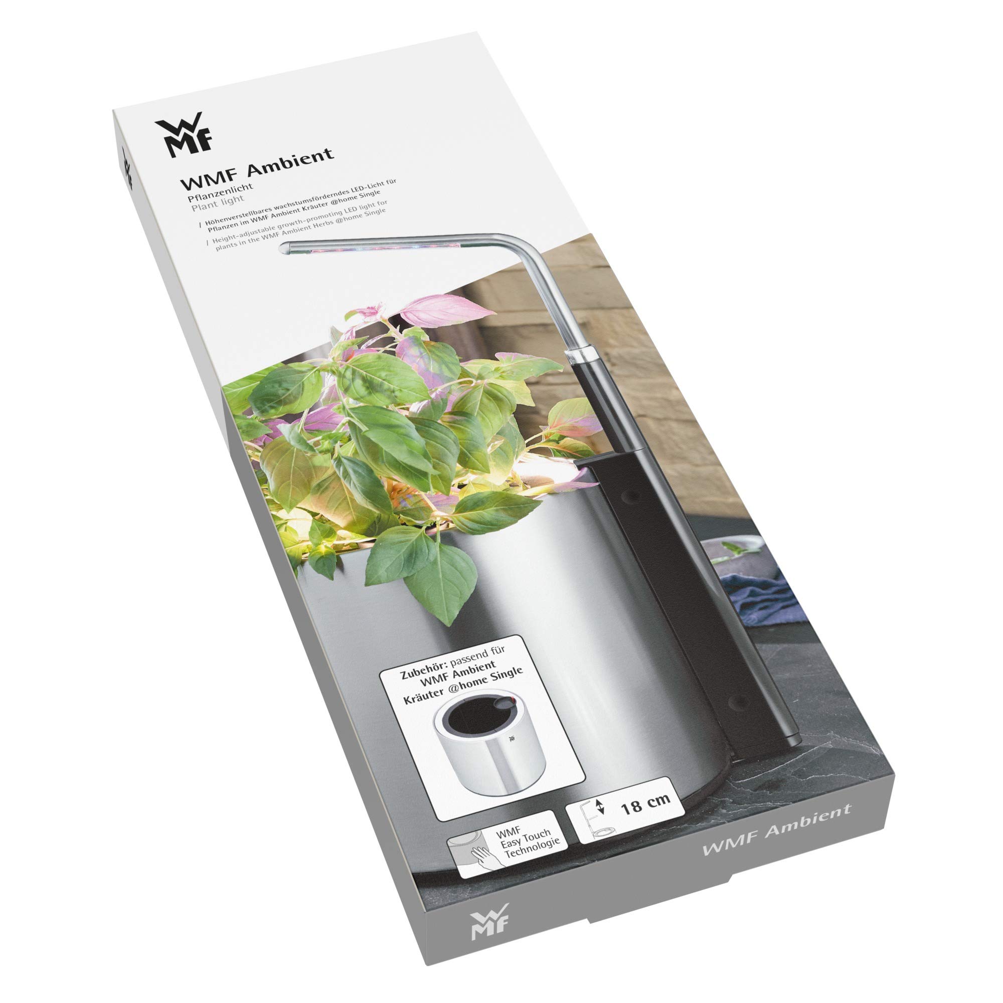 WMF Ambient - Lámpara LED para plantas (18 cm de altura, altura regulable, iluminación para plantas