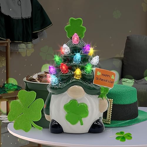Miniatura 3 de Decoraciones del día de San Patricio, decoración del día de San Patricio, gnomos del día de San Patricio, pequeños adornos iluminados para el árbol