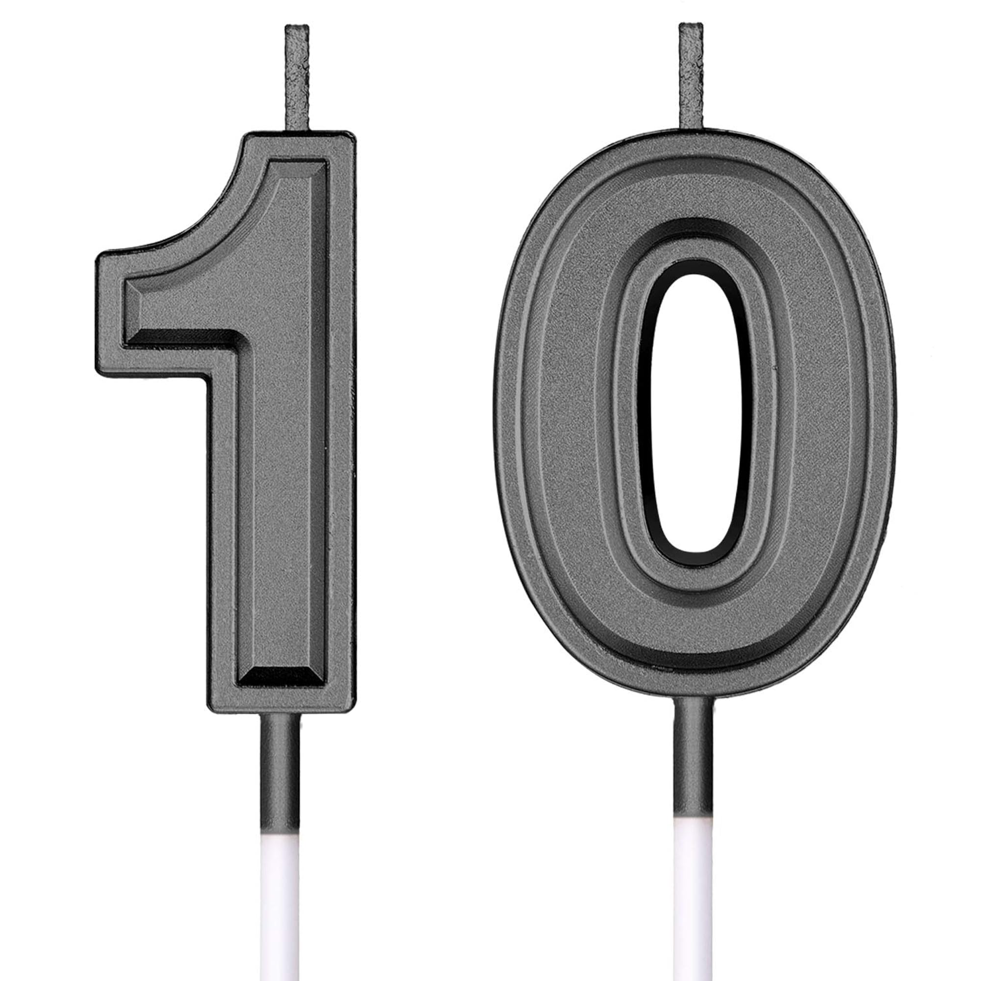 10th Green Birthday Candles Cake Topper Number