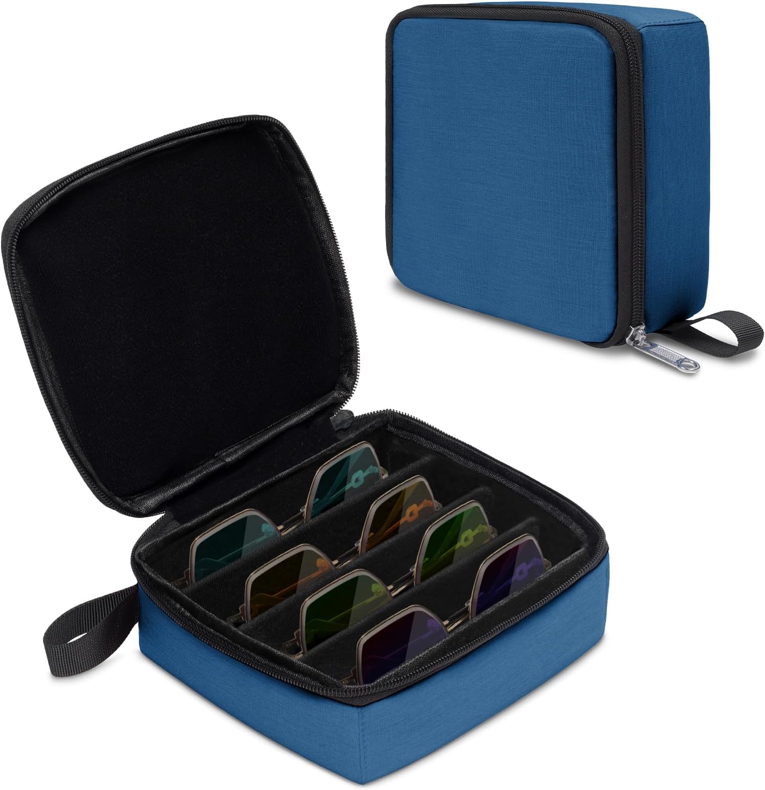 Bukere Travel Sunglasses Organizer Case, Adjustable Slot For Multiple Pairs, Portable Eyeglasses Storage Box for Men Women