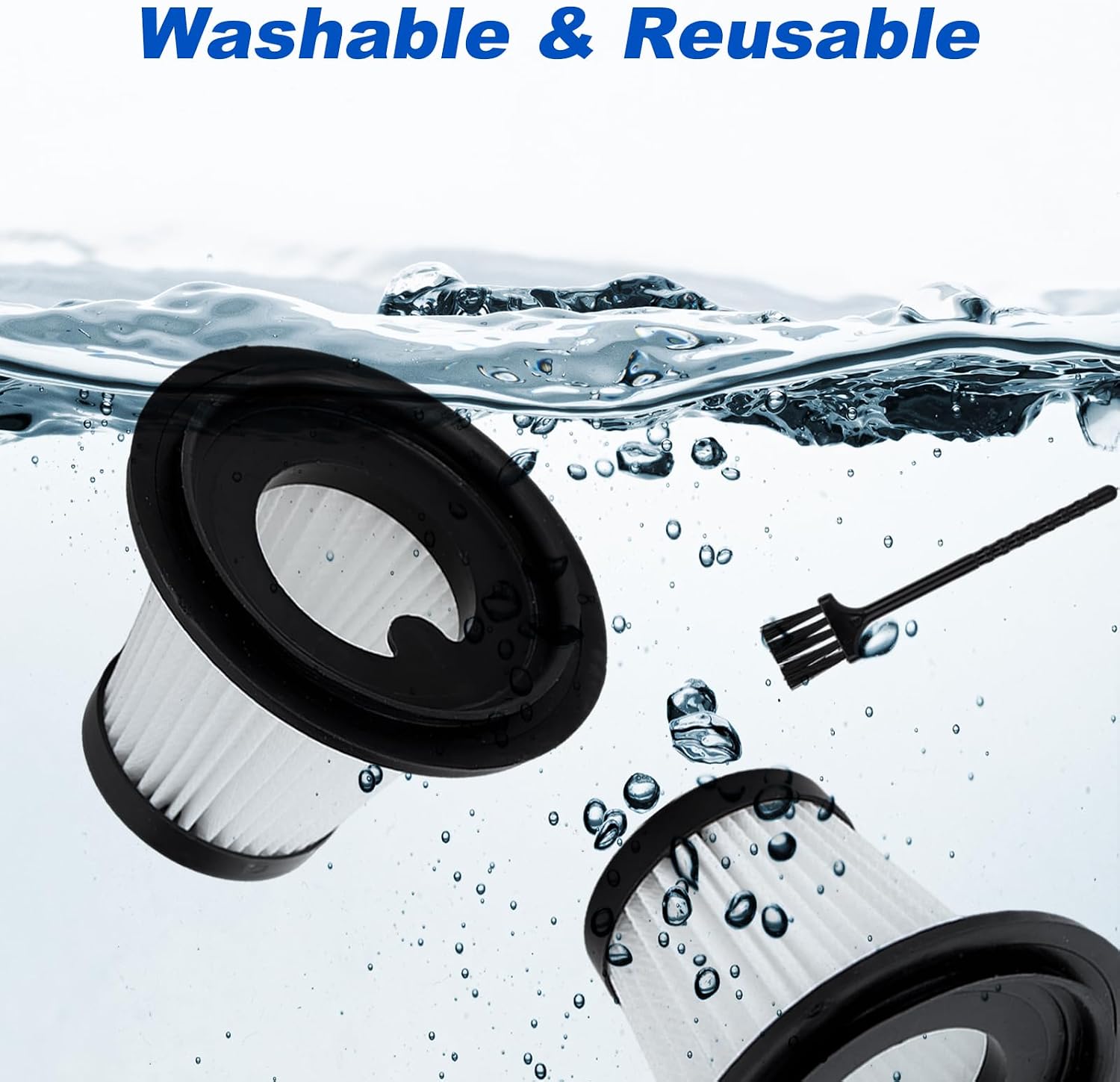 8 Pack Filters Replacement Compatible with BSRCO ATJ-2166 Handheld Car Vacuum, Washable HEPA Filters Works with H126 and ATJ Car Handheld Vacuum